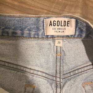 Agolde Light Blue Jean Shorts